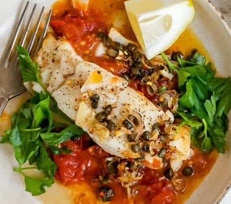 Mediterranean Cod with Roasted Tomatoes - Esther Avant Blog